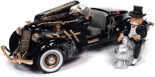 Auburn 851 Speedster 1935 Monopoly, Black with Matte Gold Auto World 1:18